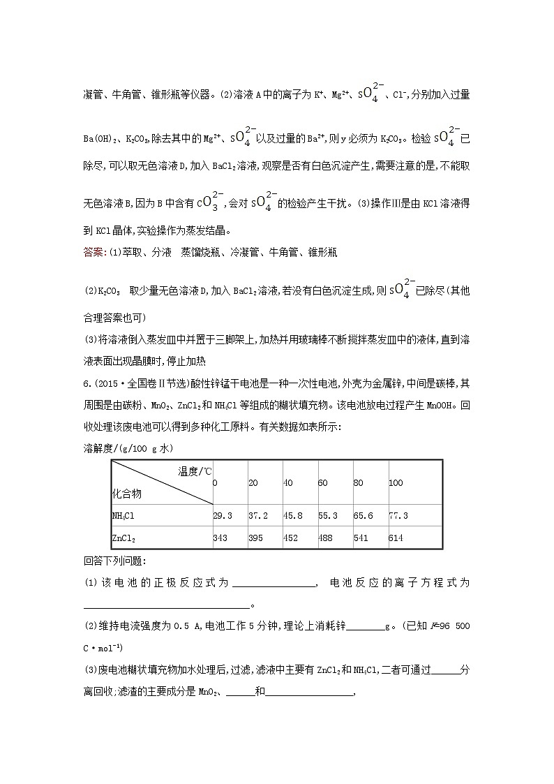 2021版高考化学一轮复习课时提升作业三十二物质的检验与鉴别（含解析）苏教版第3页