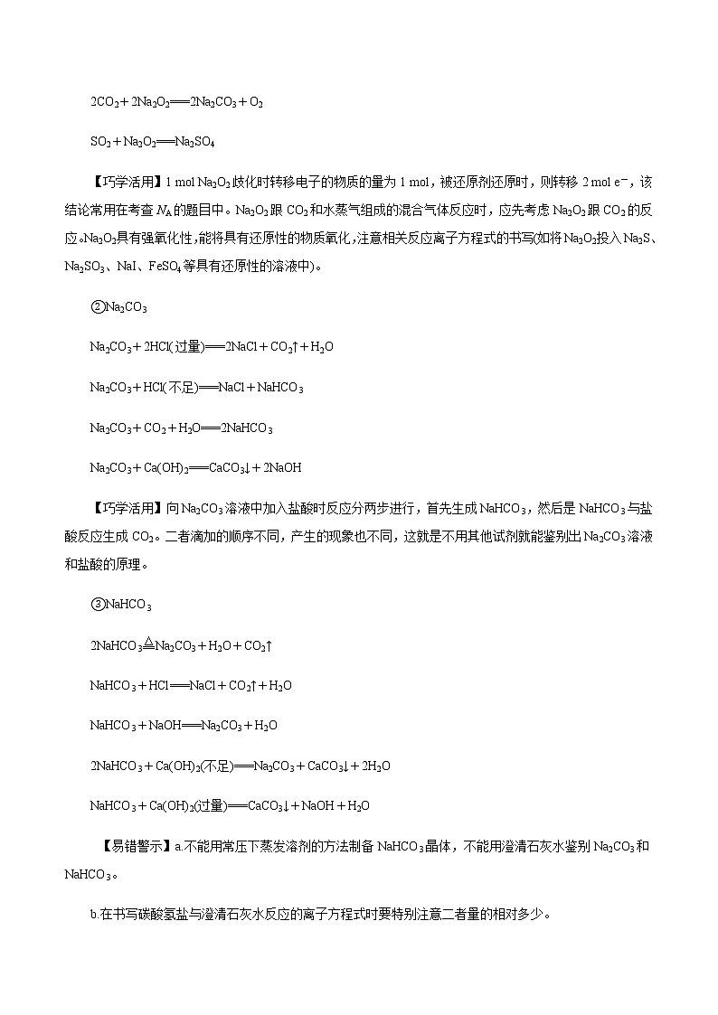 2020年高考化学考前必记 精华03 金属元素及其化合物第2页