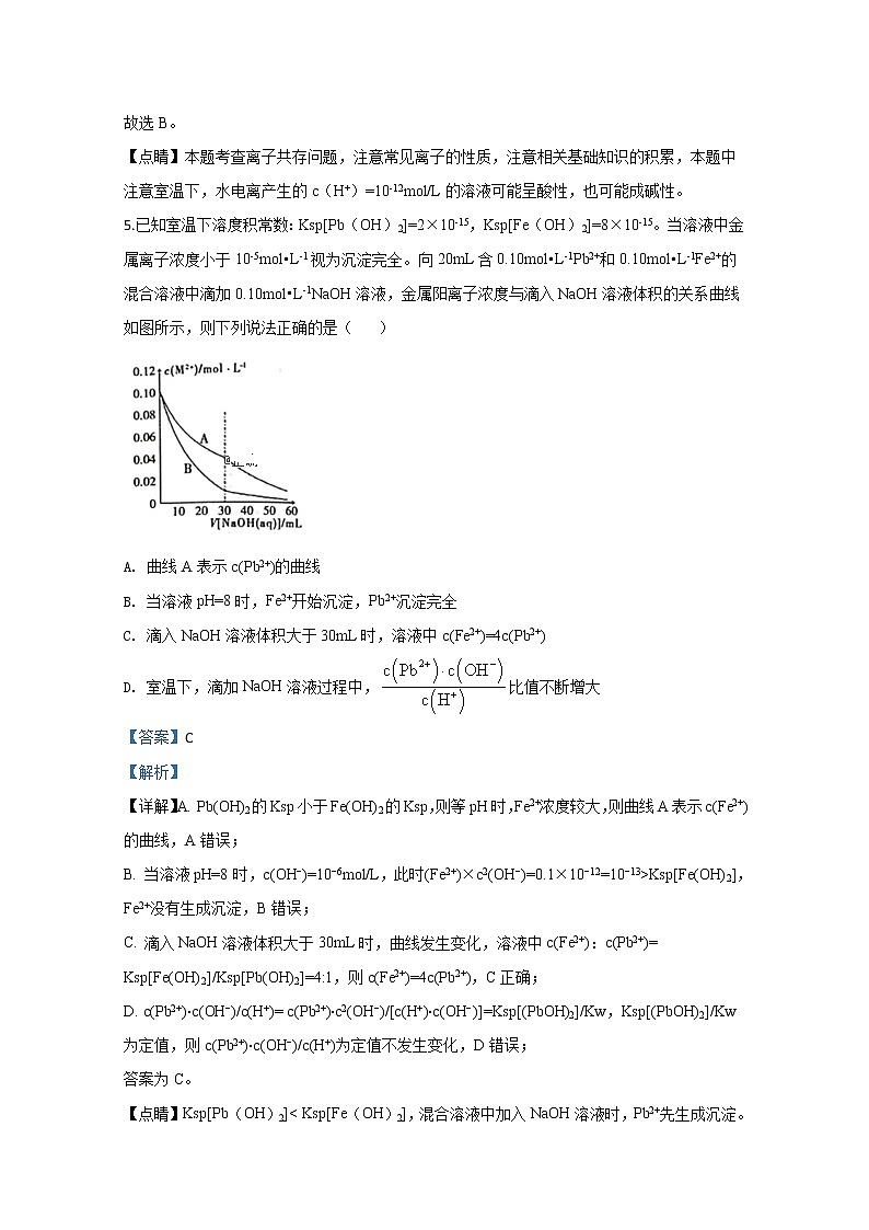 西藏拉萨中学2020届高三上学期月考化学试题03