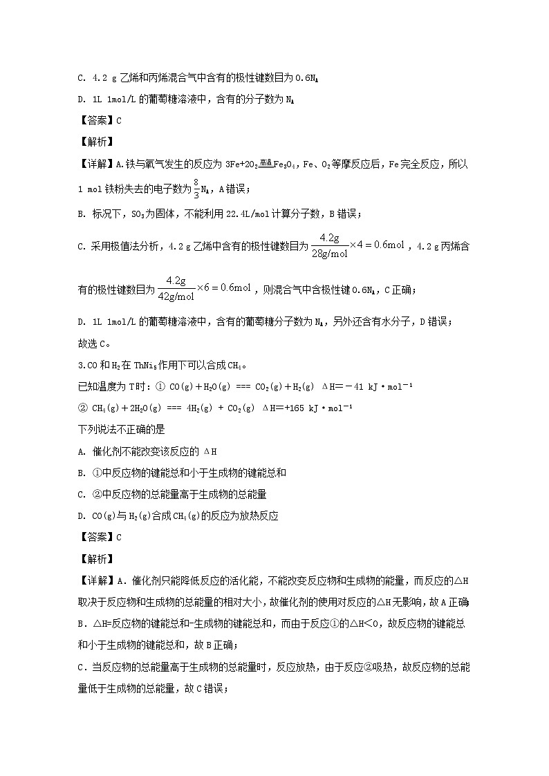 辽宁省沈阳铁路实验中学2020届高三11月月考化学试题02