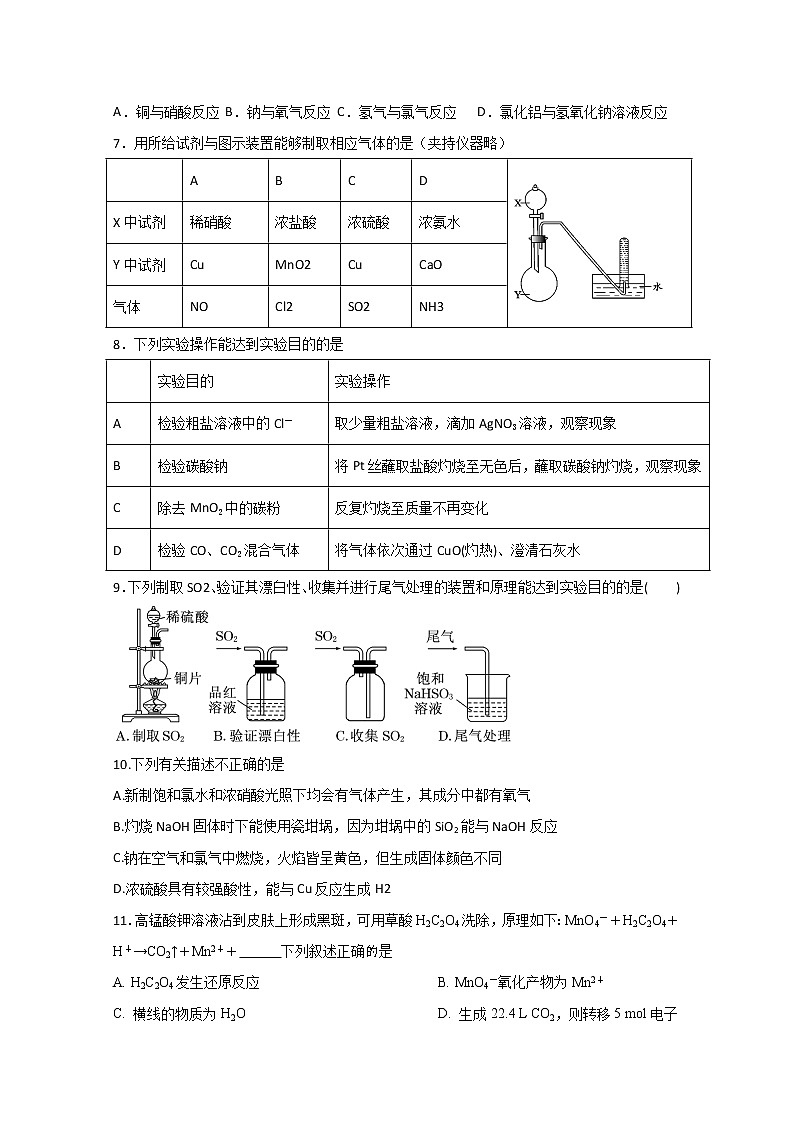 宁夏青铜峡市高级中学2020届高三上学期第三次月考化学试题02