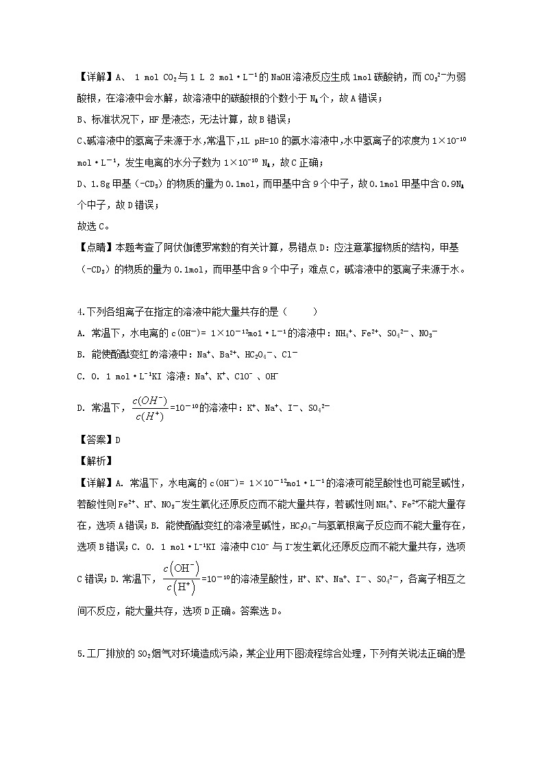 吉林省东辽五中2020届高三上学期9月月考化学试题03