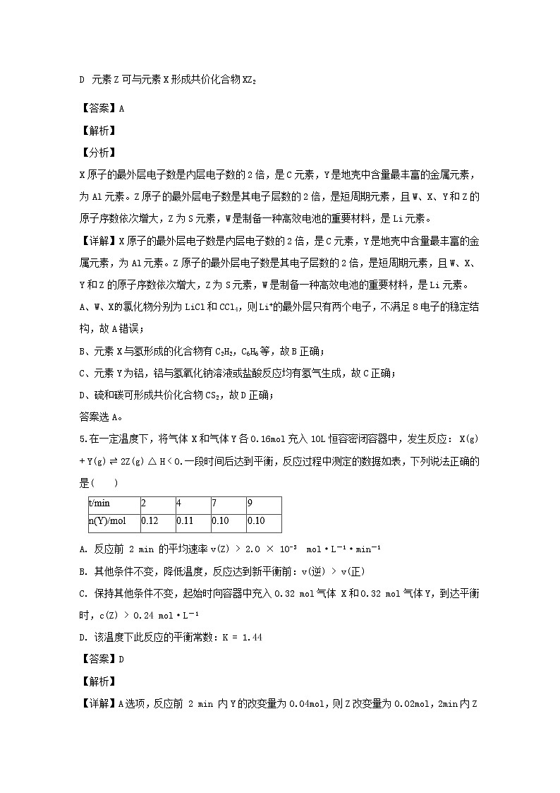 江西省抚州市临川二中临川二中实验学校2020届高三上学期第三次月考化学试题03