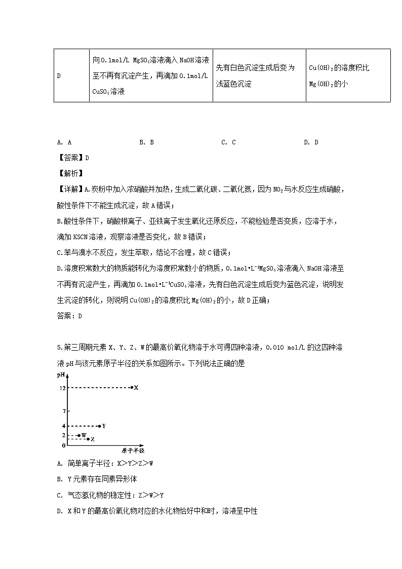 广东省揭阳市第三中学2020届高三上学期月考化学试题03
