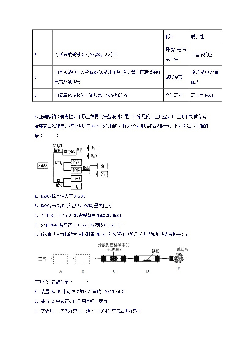 安徽省滁州市定远县育才学校2020届高三上学期月考化学试题03