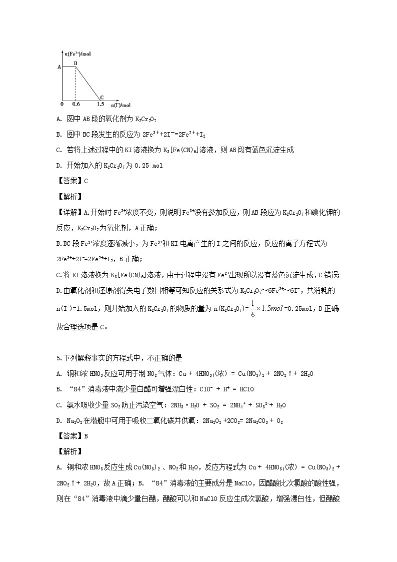 福建省龙岩市连城县第一中学2020届高三上学期第一次月考化学试题03