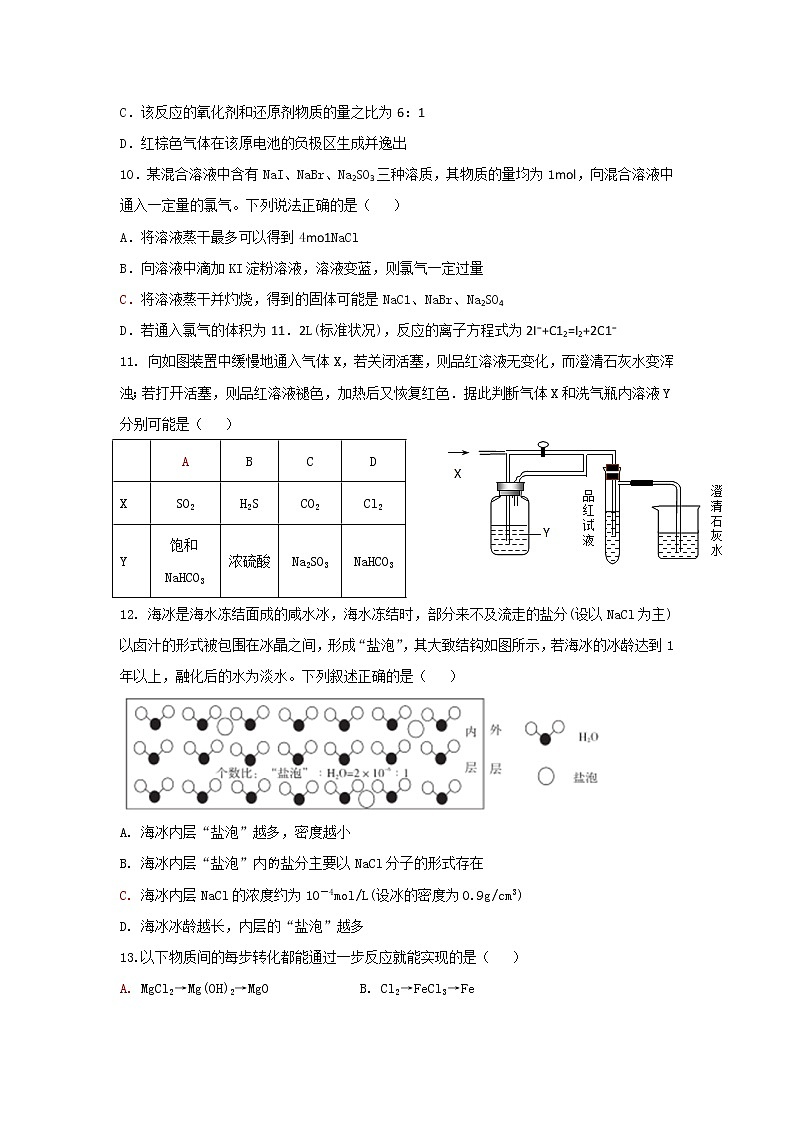 福建省仙游县枫亭中学2020届高三上学期月考化学试题03