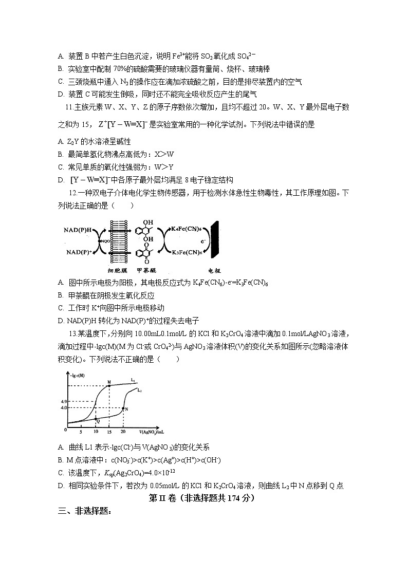 全国1卷2020届高三年级化学高考模拟冲刺训练二02