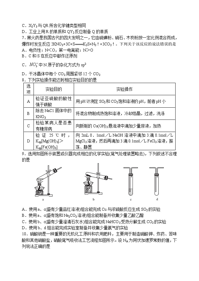 山东省2020届高三高考压轴模拟考试化学试题03