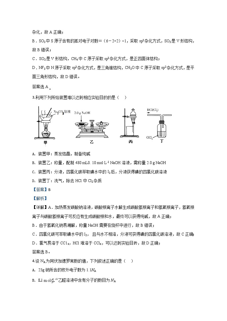 山东省2020届高三模拟考试化学试题（二）02