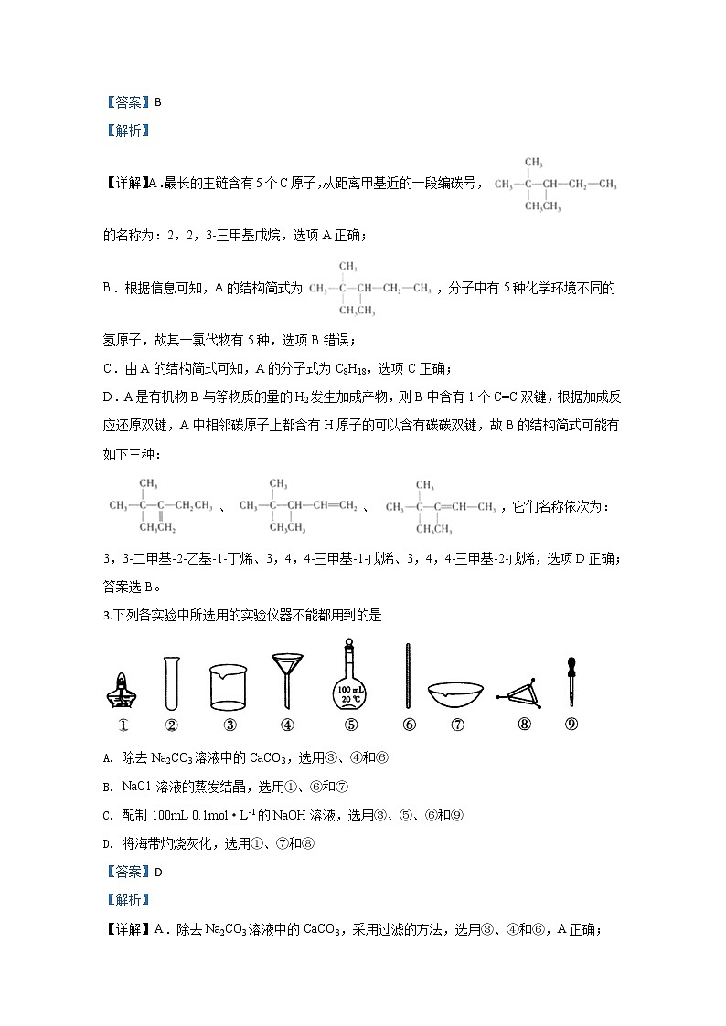 山东省潍坊市2020届高三新高考化学模拟试题（三）02