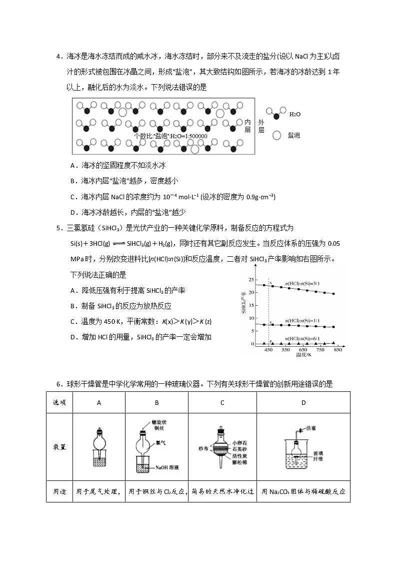 山东省潍坊市昌乐县2020届高三4月高考模拟化学试题02