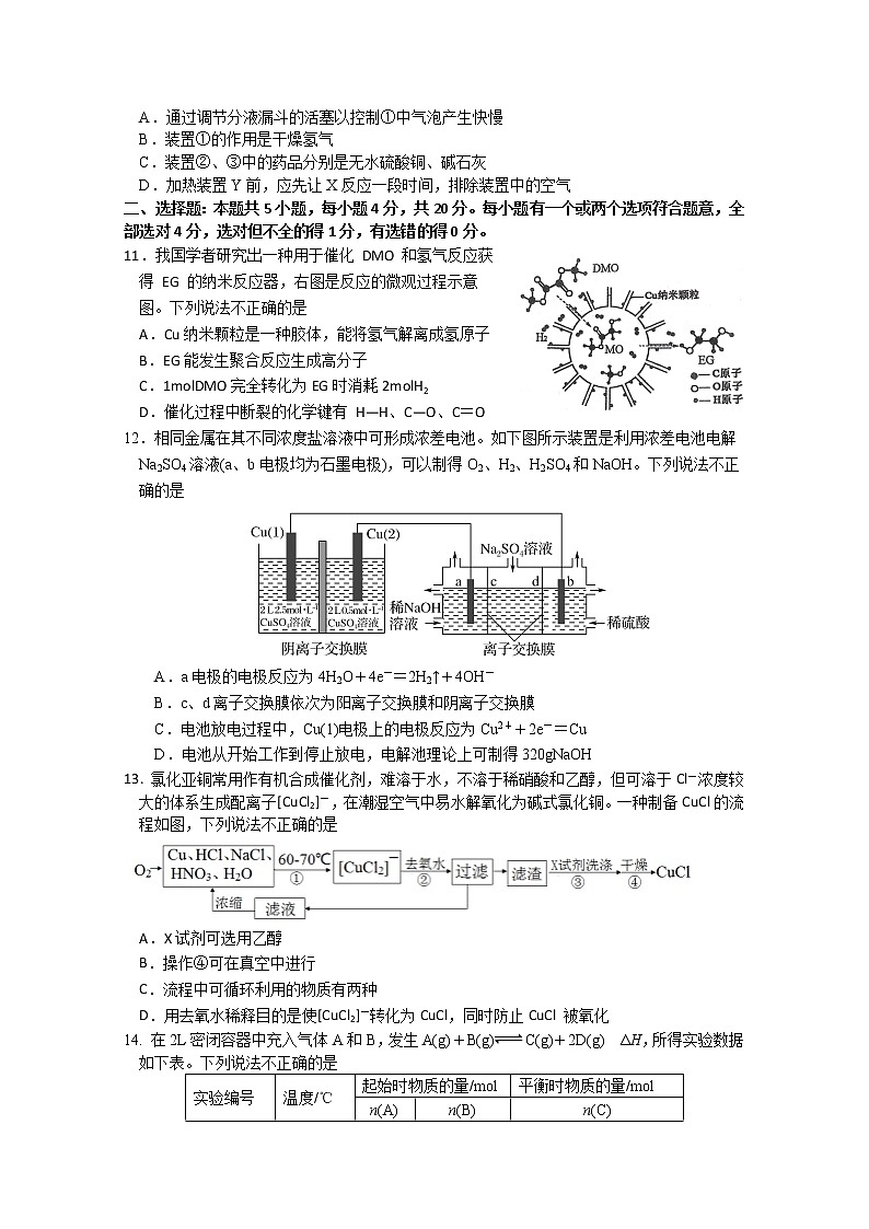 山东省烟台市2020届高三4月模拟考试化学试题03