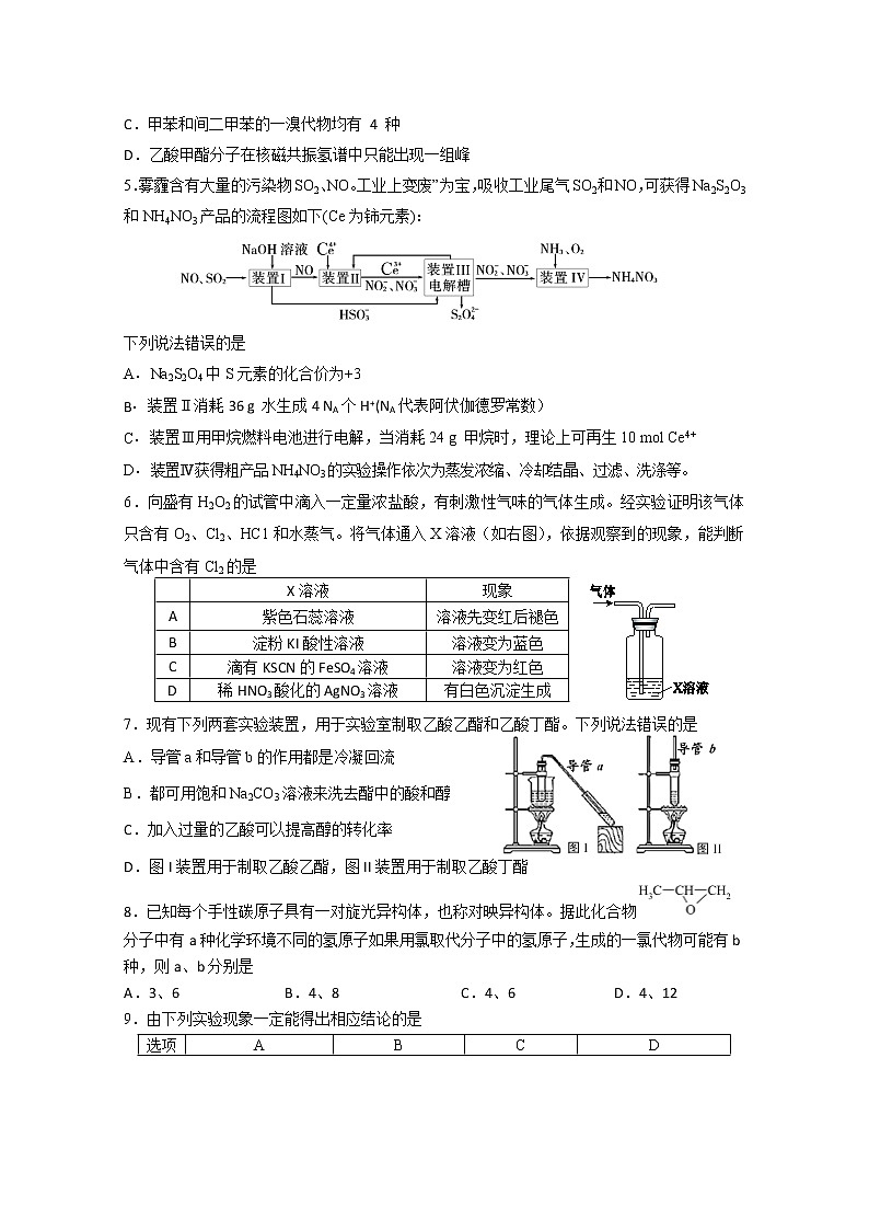 山东省淄博市2020届高三第一次模拟考试（4月）化学试题02