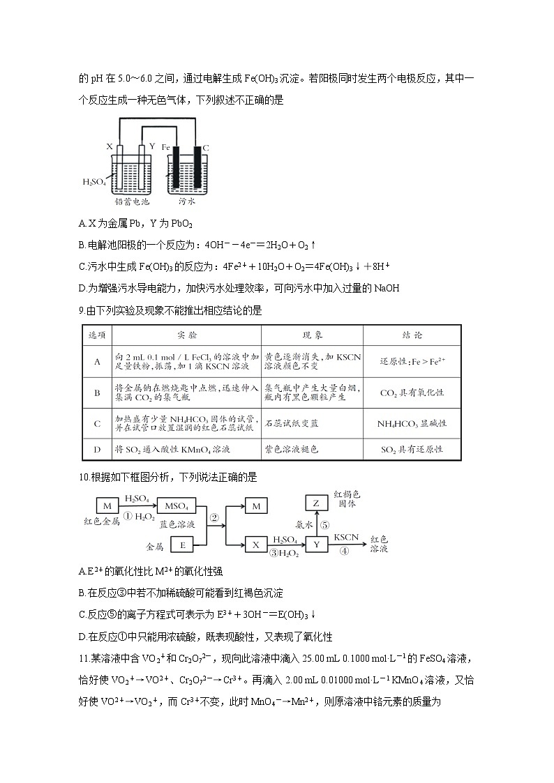 山西省吕梁市2020届高三第一次模拟考试 化学03