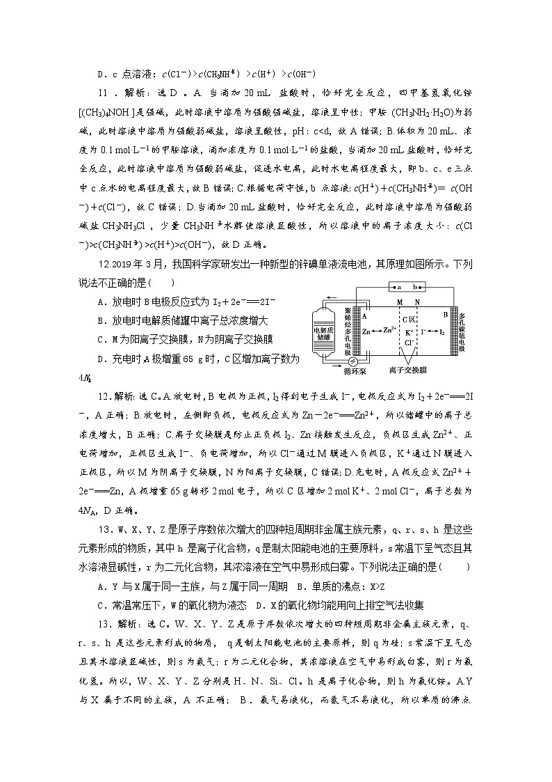 广东省清远市方圆培训学校2020届高三化学模拟试题精练（十二）03