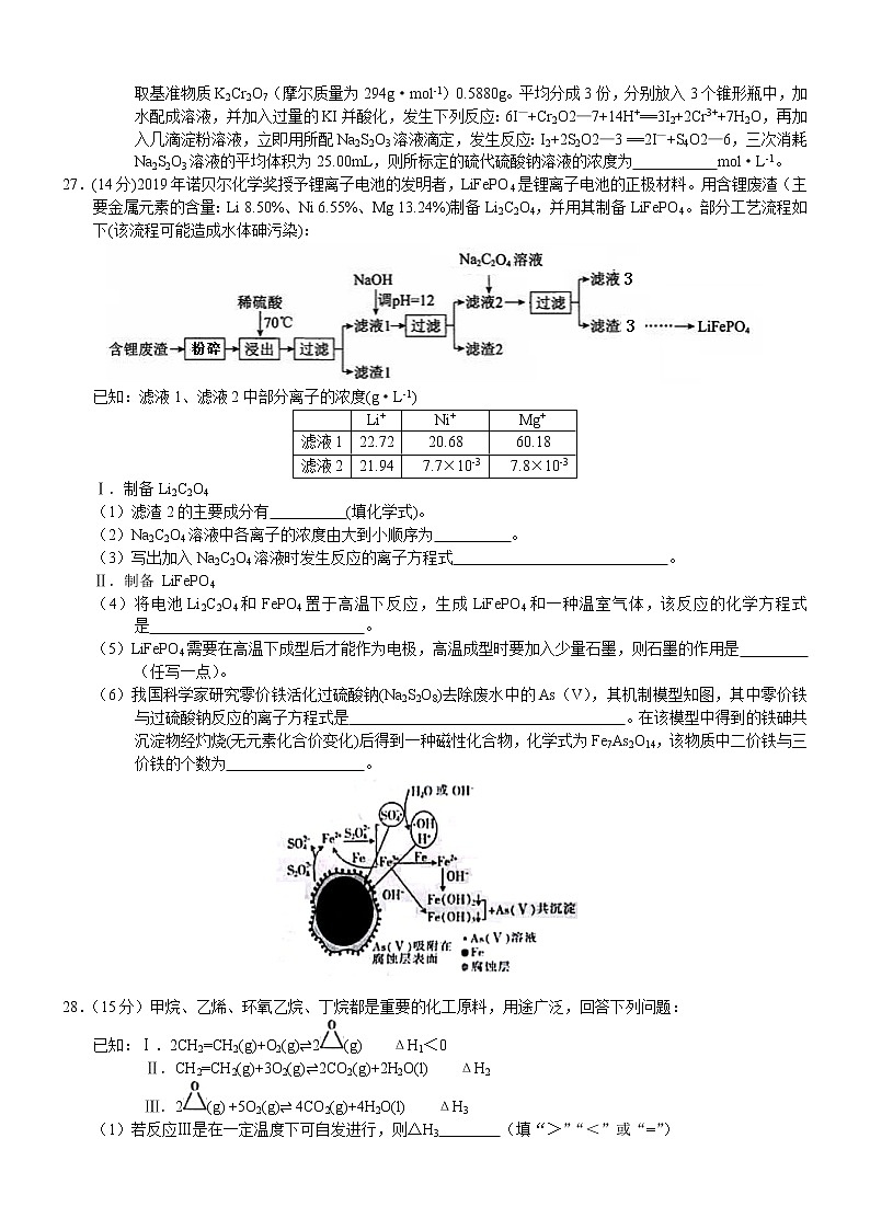 贵州省黔东南州2020届高三高考模拟考试化学试题第3页
