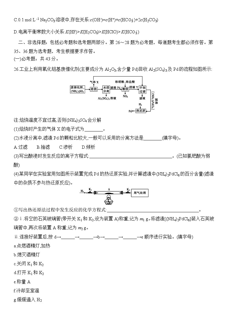 2020届新课标Ⅰ卷冲刺高考考前预热卷（五）化学试题卷03
