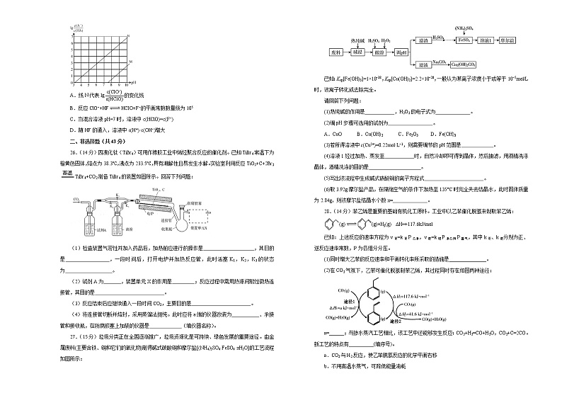 2020年高考考前45天大冲刺卷理综化学部分十一（全国1卷）02