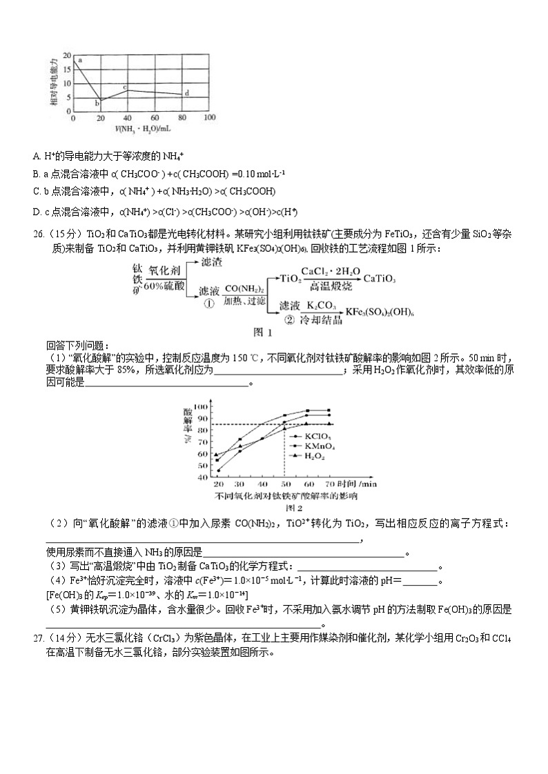 安徽省蚌埠市教师2020届高三仿真模拟化学试题（蚌埠二中6）03