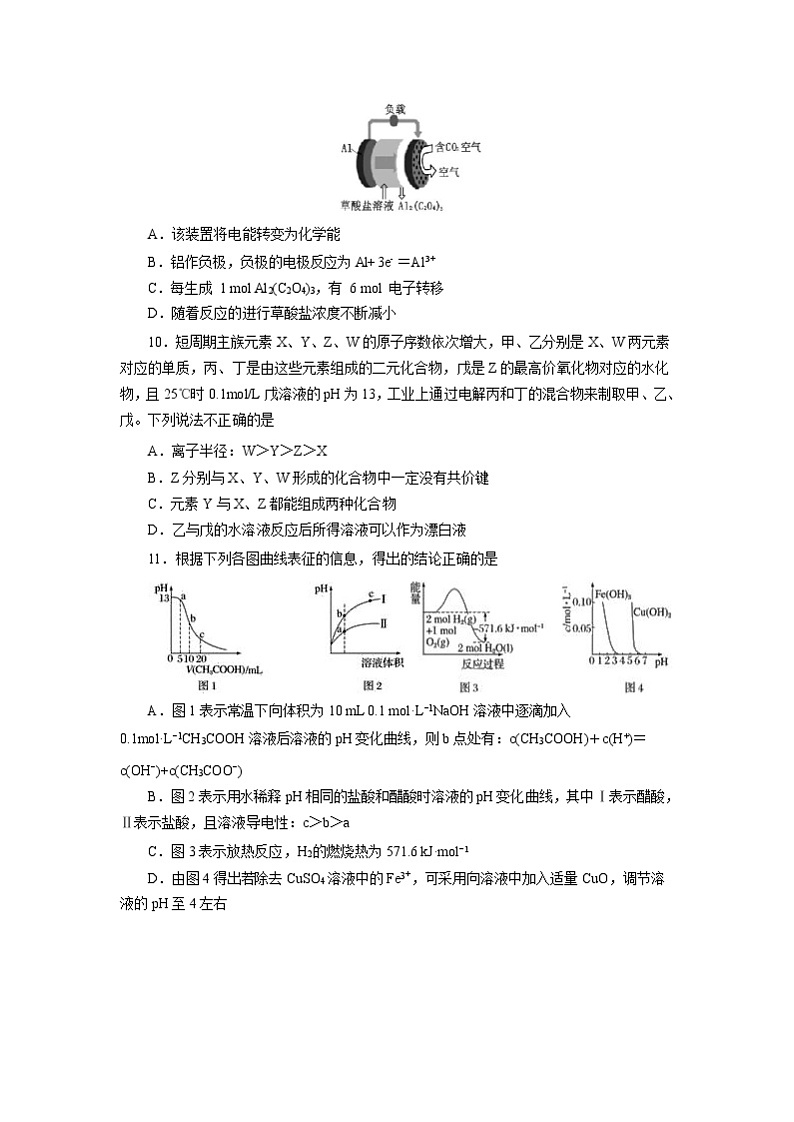 安徽省蚌埠市教师2020届高三仿真模拟化学试题（蚌埠二中11）02