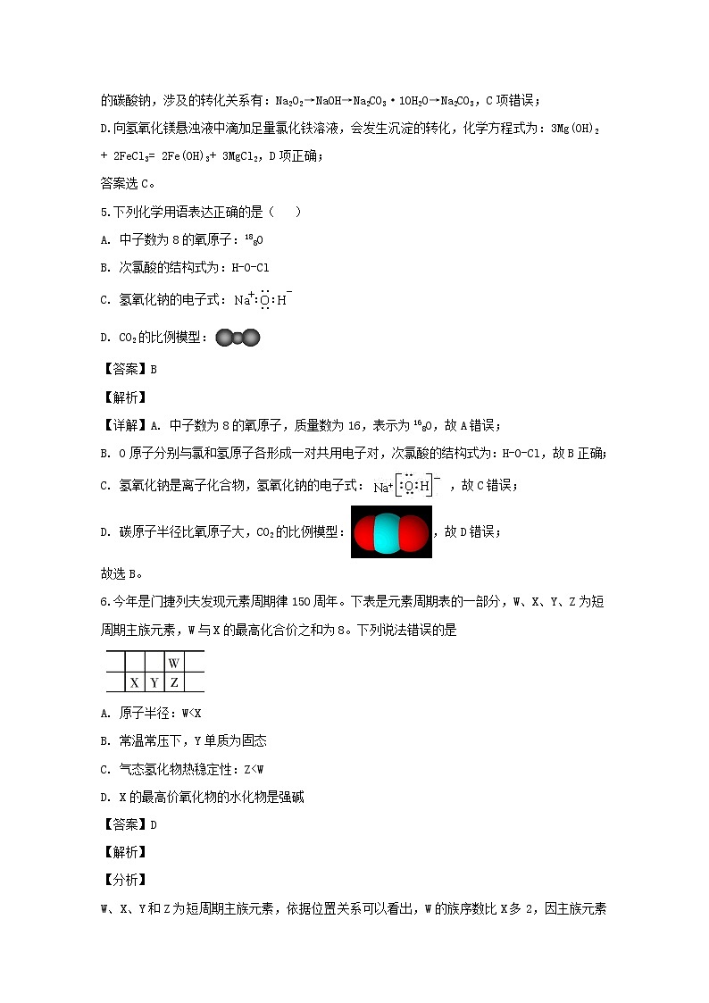 黑龙江省鸡西市鸡东县第二中学2020届高三上学期期中考试化学试题03