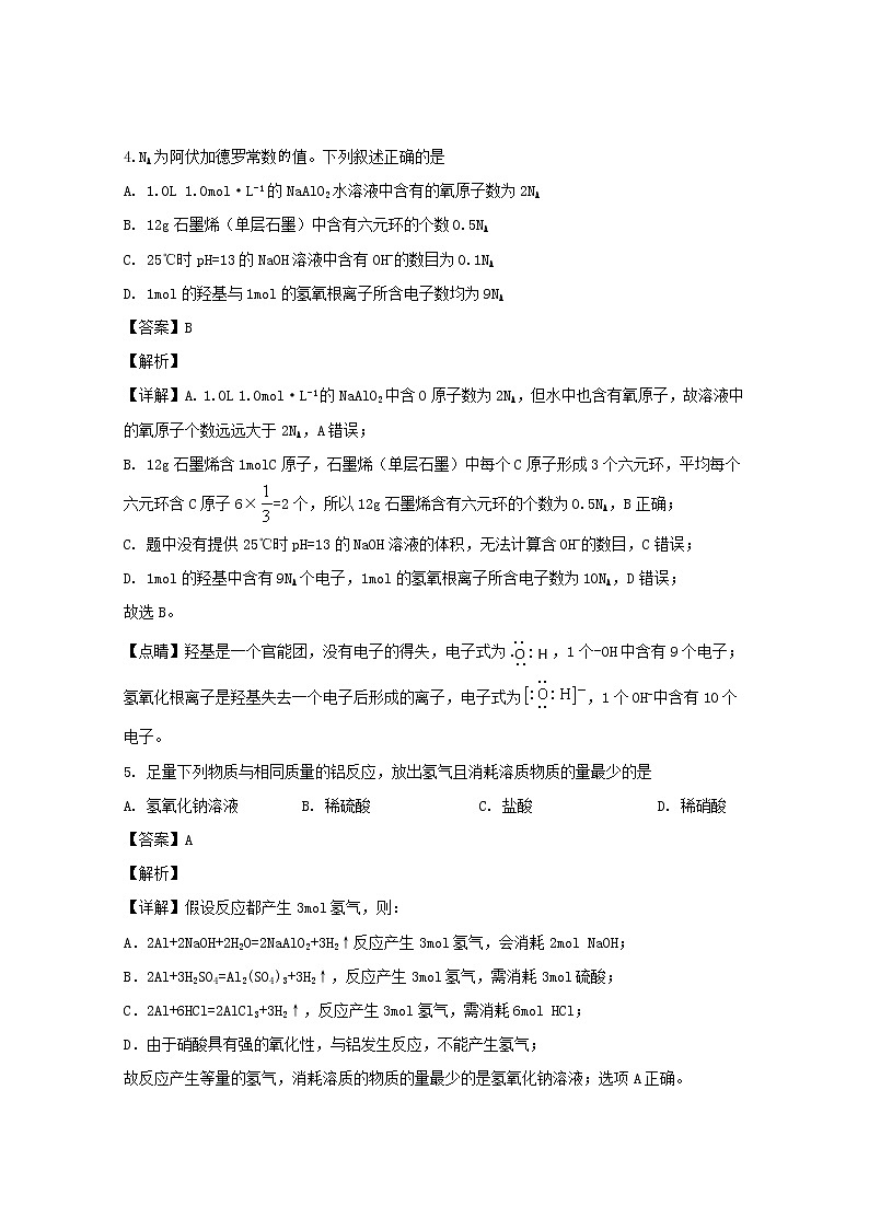 山西省太原市第二十一中学2020届高三上学期期中考试化学试题03