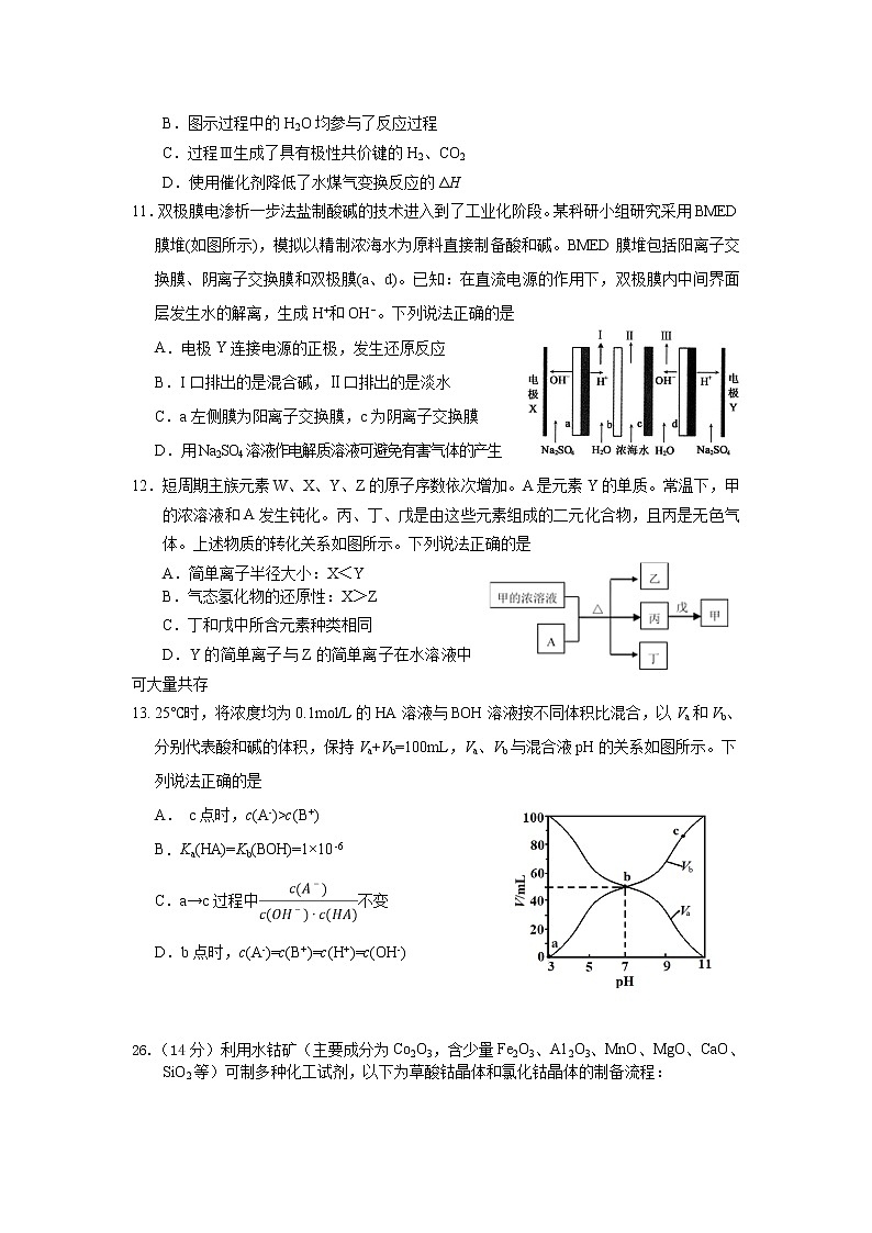 山西省阳泉市2020届高三上学期期末考试化学试题02