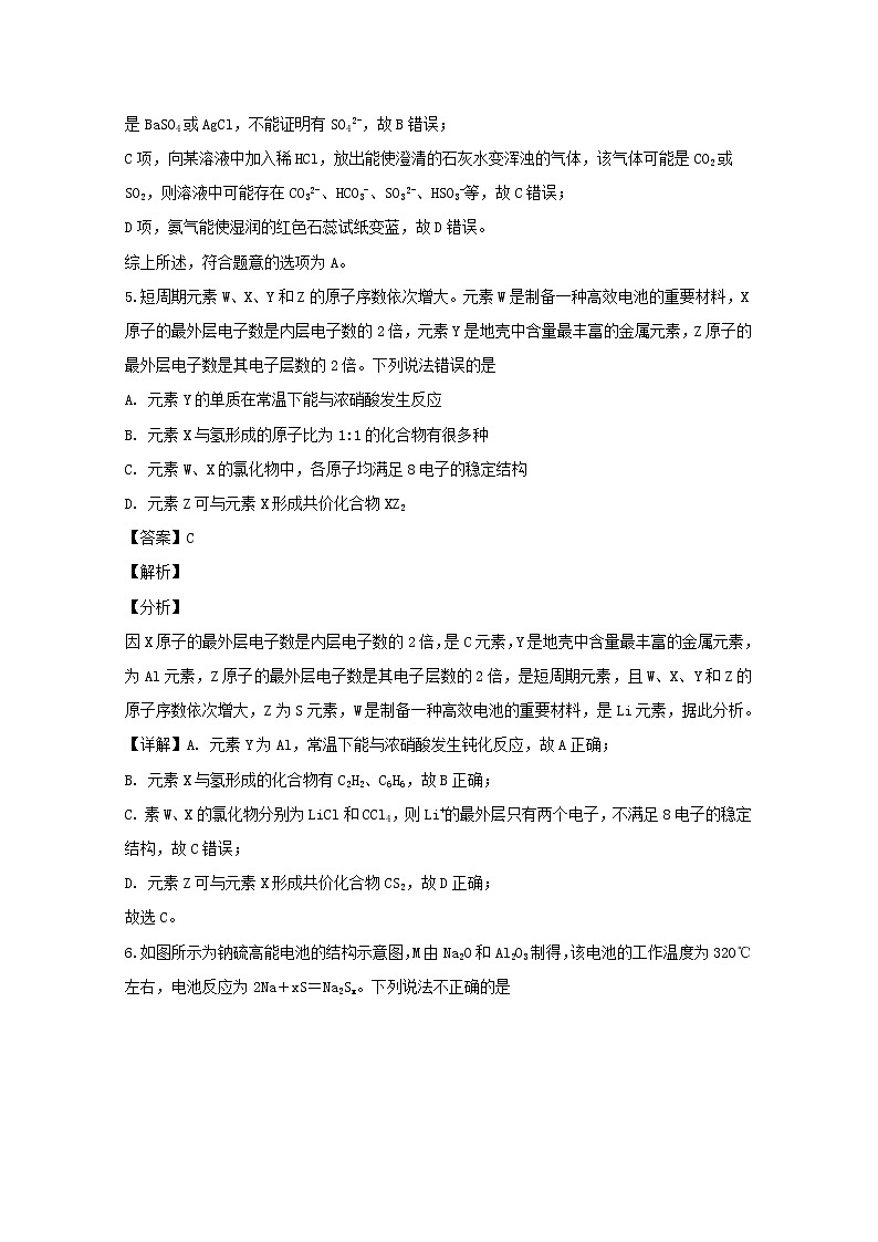 四川省宜宾市第四中学2020届高三一诊模拟理综化学试题03