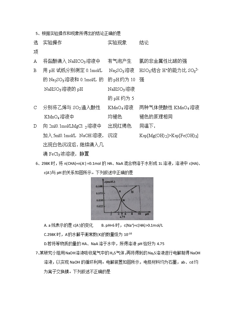 2017-2018学年河南省南阳市第一中学高二下学期第四次月考化学试题（Word版）02