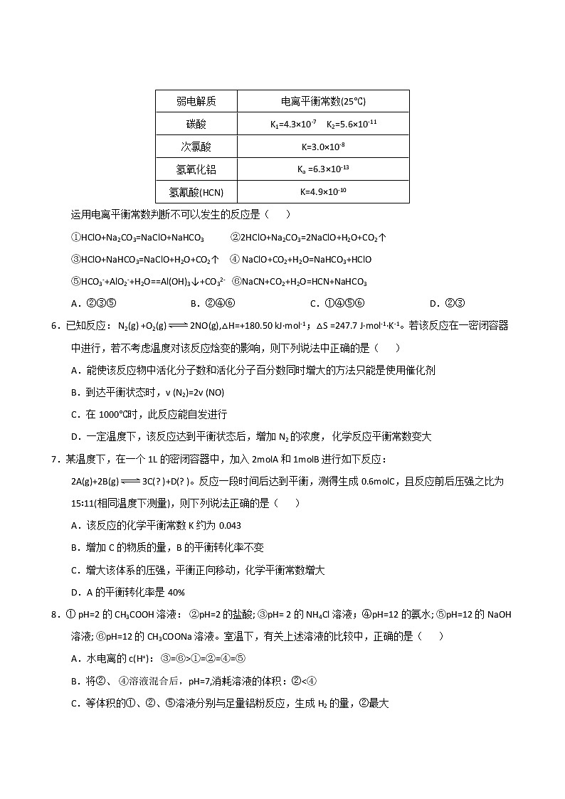 2017-2018学年湖南省长沙市麓山国际实验学校高二下学期第一次月考化学试题（Word版）第2页