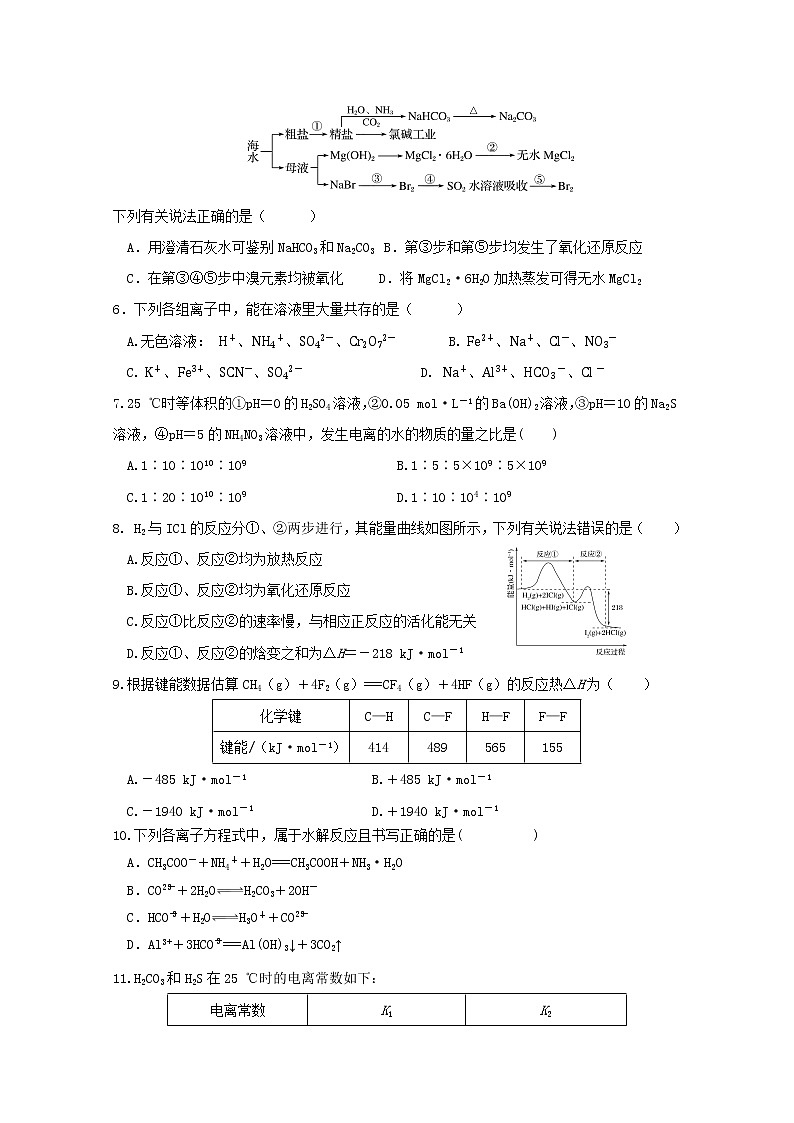 2019-2020学年云南省玉溪一中高二上学期第二次月考化学试题 word版02