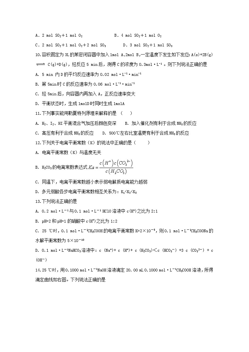 2019-2020学年安徽省定远县育才学校高二（普通班）上学期第三次月考化学试题 word版03