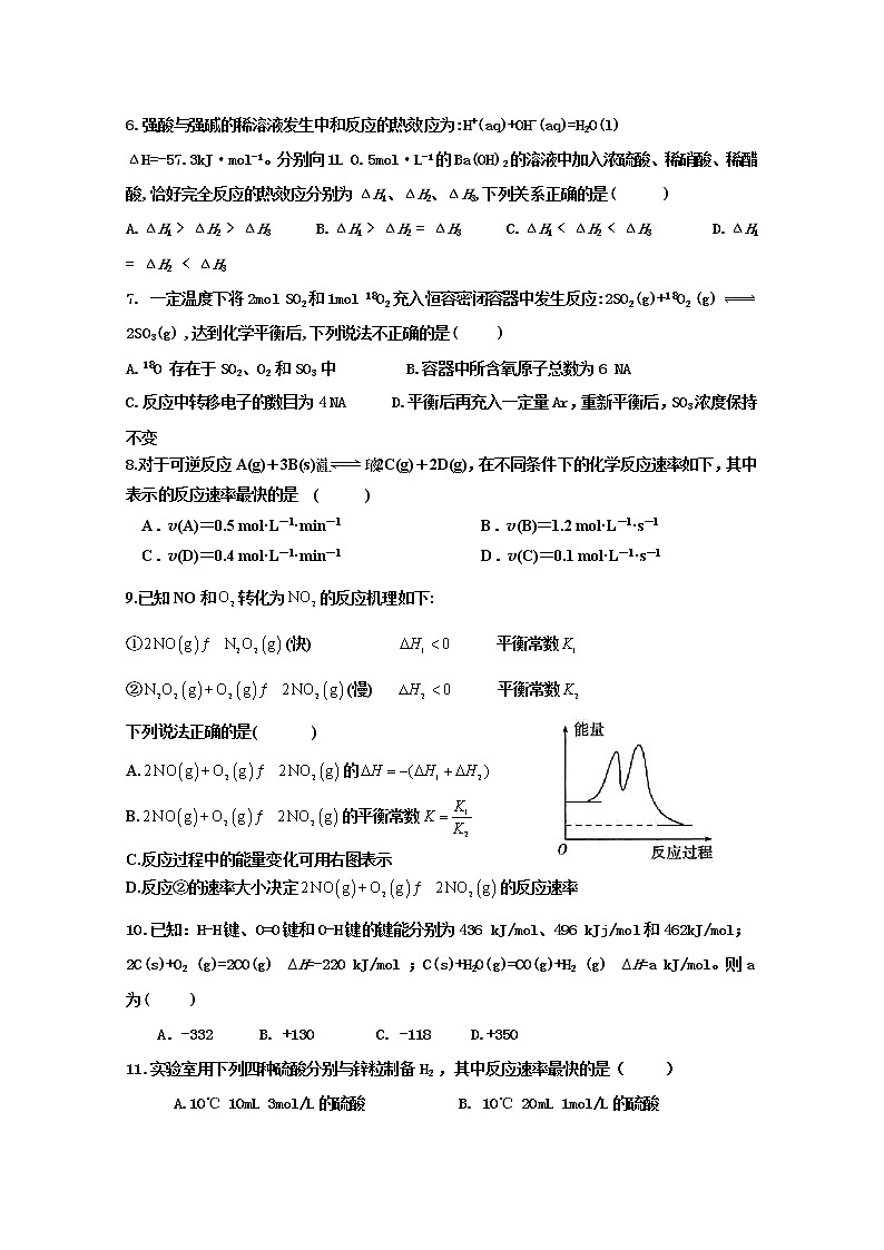 2019-2020学年湖南省邵东县第一中学、娄底三中高二上学期第一次月考化学试题 Word版02