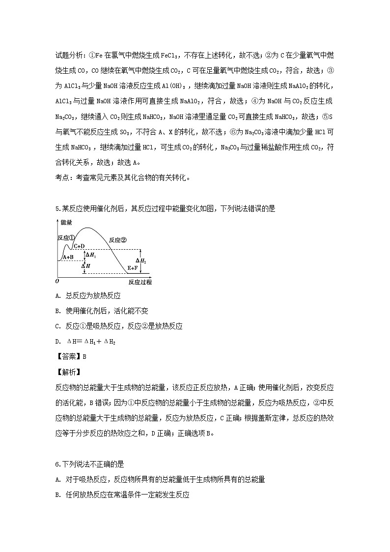 2019-2020学年吉林省白城市通榆县第一中学高二上学期第一次月考化学试题 解析版03
