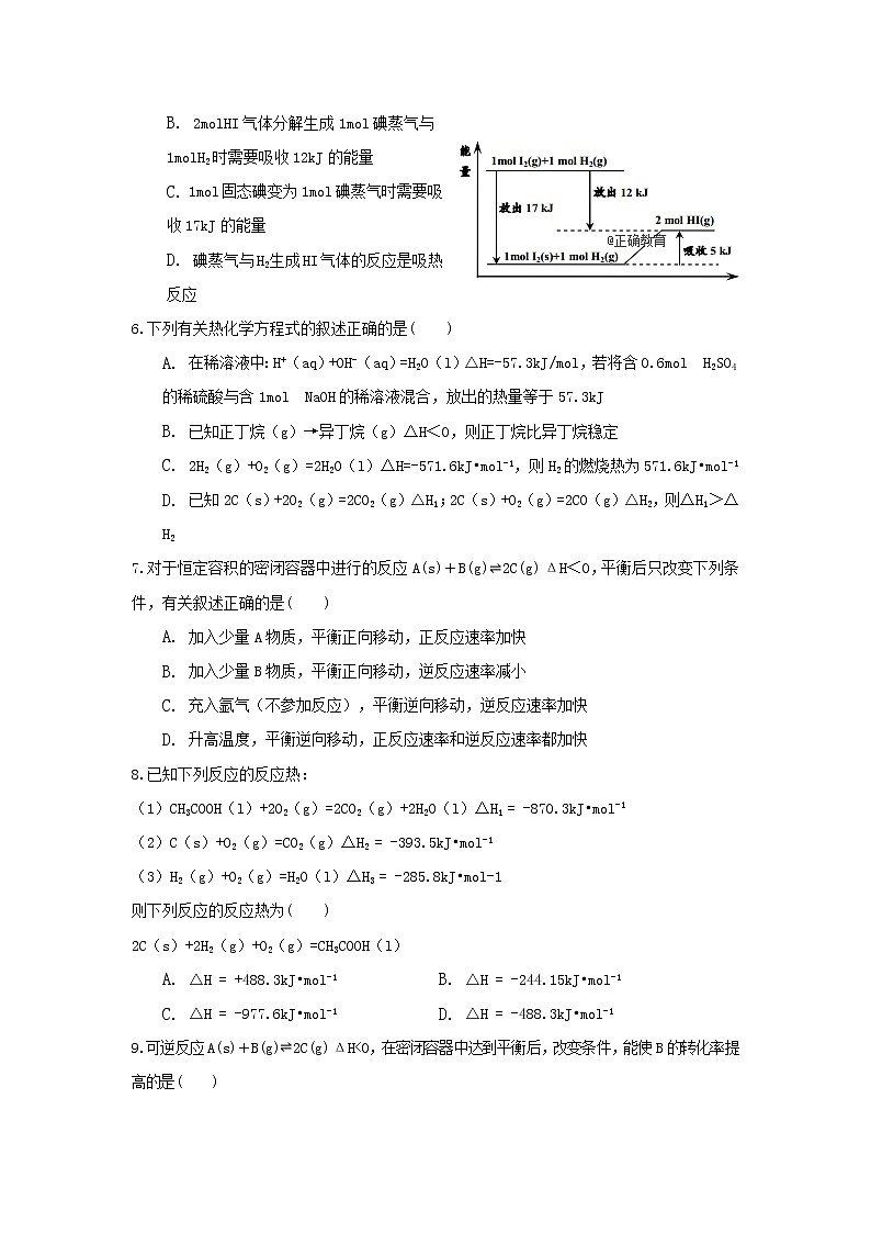 2018-2019学年江西省宜春九中高二上学期第一次月考化学试题（Word版）02