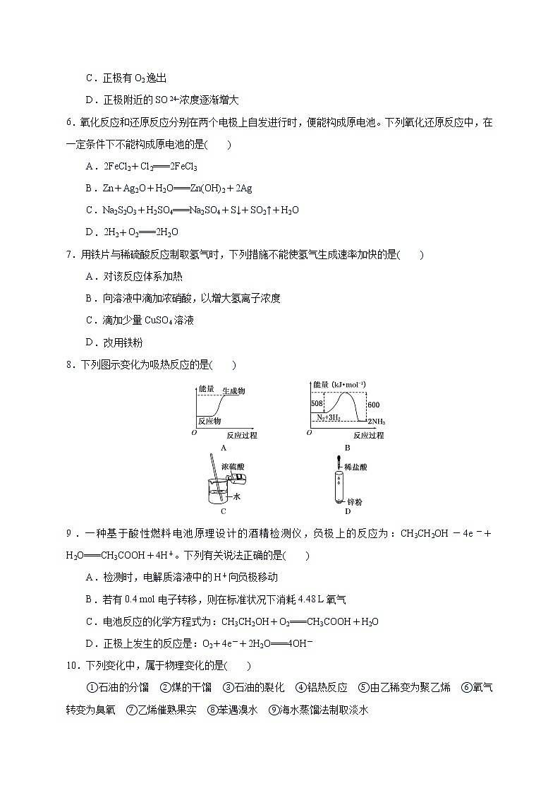 2018-2019学年山西省祁县中学高二上学期第一次月考化学试题（Word版）02