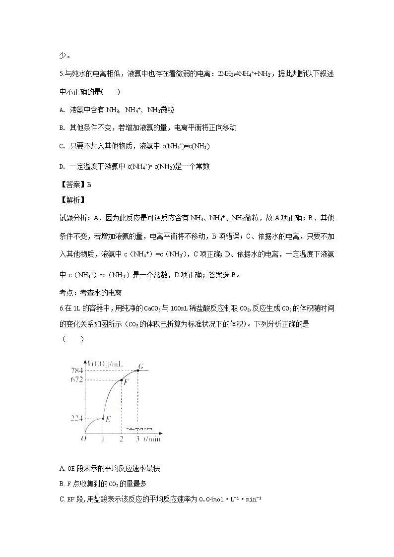 2018-2019学年河北省武邑中学高二上学期第三次月考化学试题 解析版03