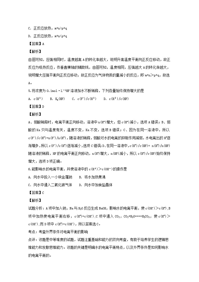 2018-2019学年黑龙江省哈尔滨市第三中学高二上学期第二次月考化学试题 解析版03
