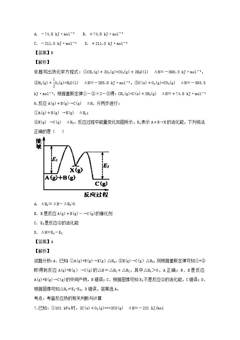 2018-2019学年湖南省双峰县第一中学高二上学期第一次月考化学试题 解析版03