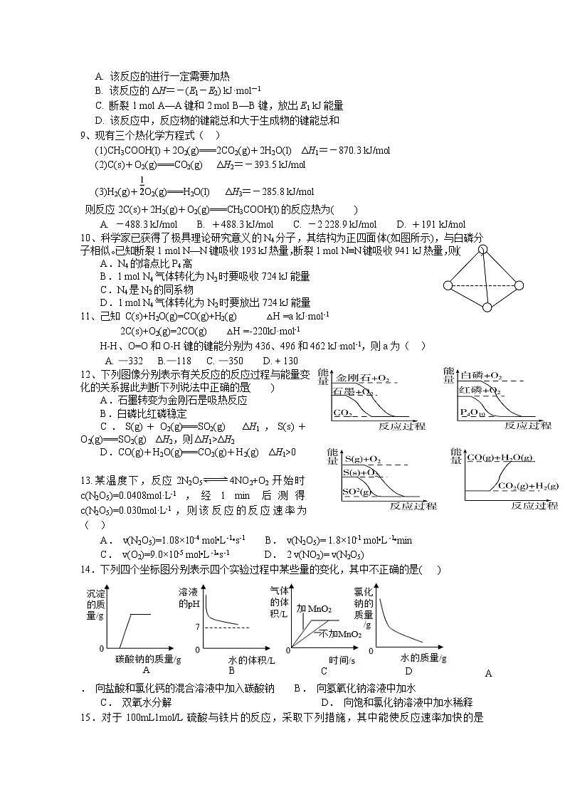 2018-2019学年江西省赣州厚德外国语学校（高中部）高二上学期第一次月考化学试题 Word版02