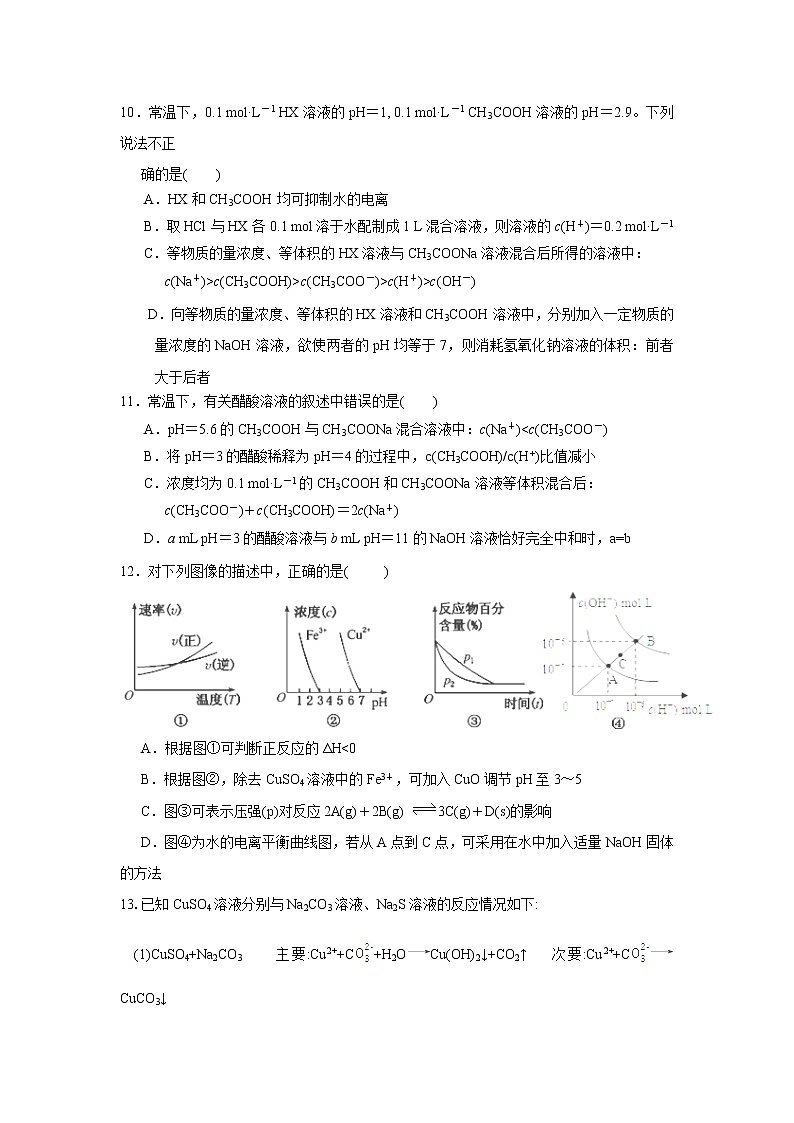 2017-2018学年内蒙古赤峰二中高二上学期第一次月考化学试题03