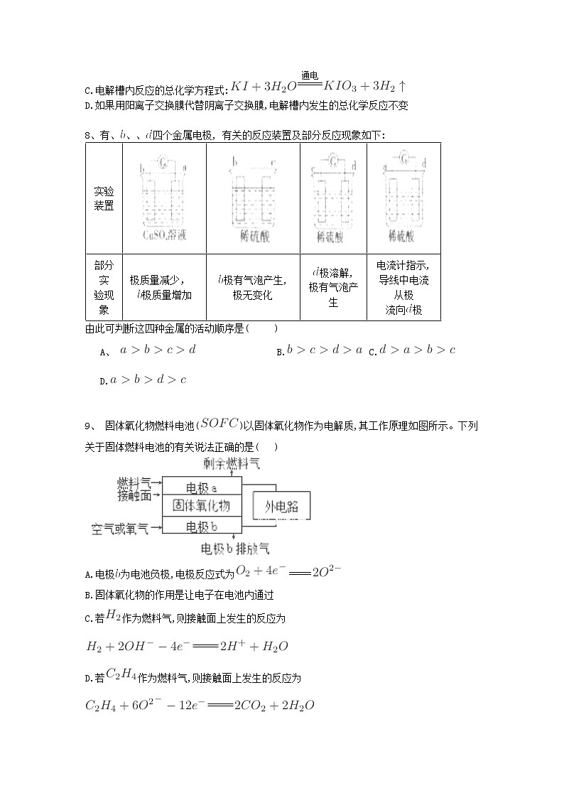 2017-2018学年山东省新泰二中高二上学期第一次月考化学试题 无答案03