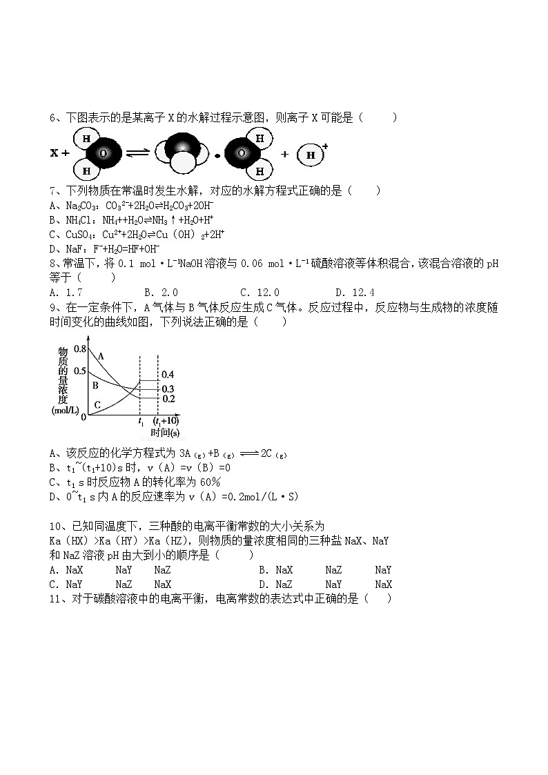 2017-2018学年吉林省辽源市田家炳高级中学高二上学期12月月考化学试题02