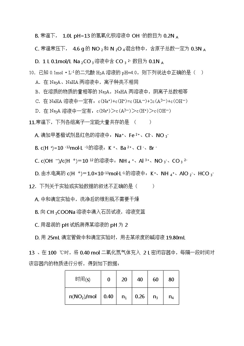 2017-2018学年江西省崇仁县第二中学高二上学期第二次月考化学试题03