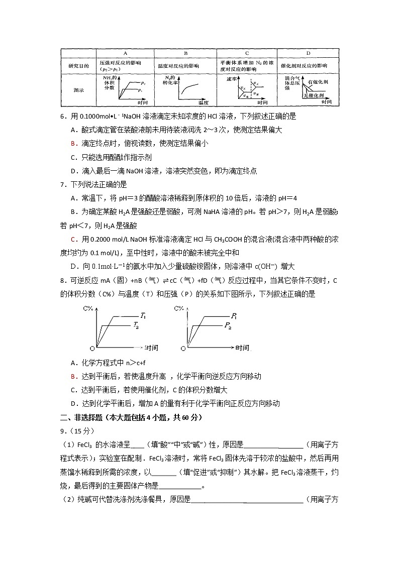 2017-2018学年广东省江门市第二中学高二上学期第一次月考化学（理）试题 Word版02