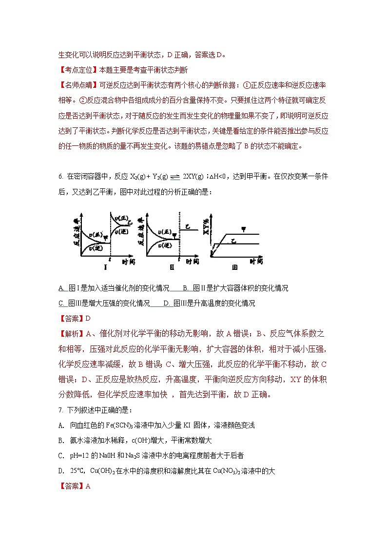 2017-2018学年广西陆川县中学高二上学期12月月考化学试题 解析版03