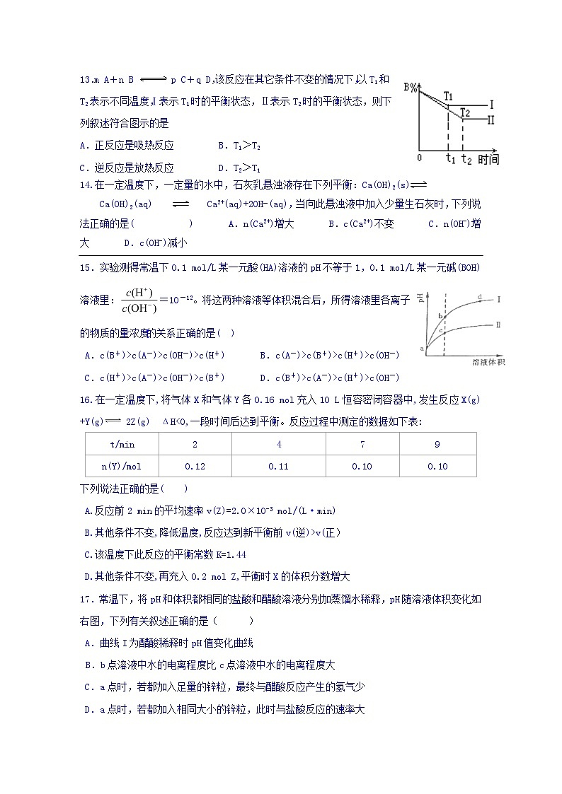 2017-2018学年河北省鸡泽县第一中学高二上学期第一次月考化学试题03