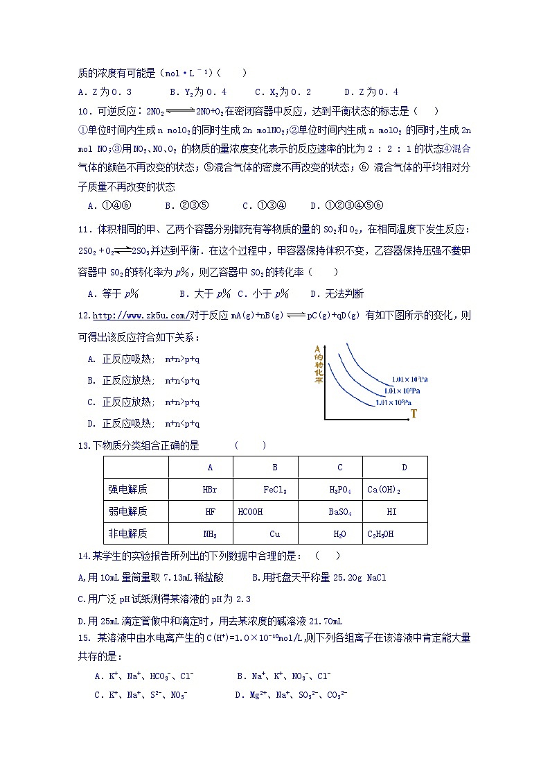 2017-2018学年河北省邱县第一中学高二上学期第一次月考化学试题03