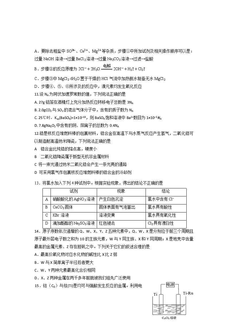 2018-2019学年辽宁省六校协作体高二下学期期中考试化学试题（Word版）第3页
